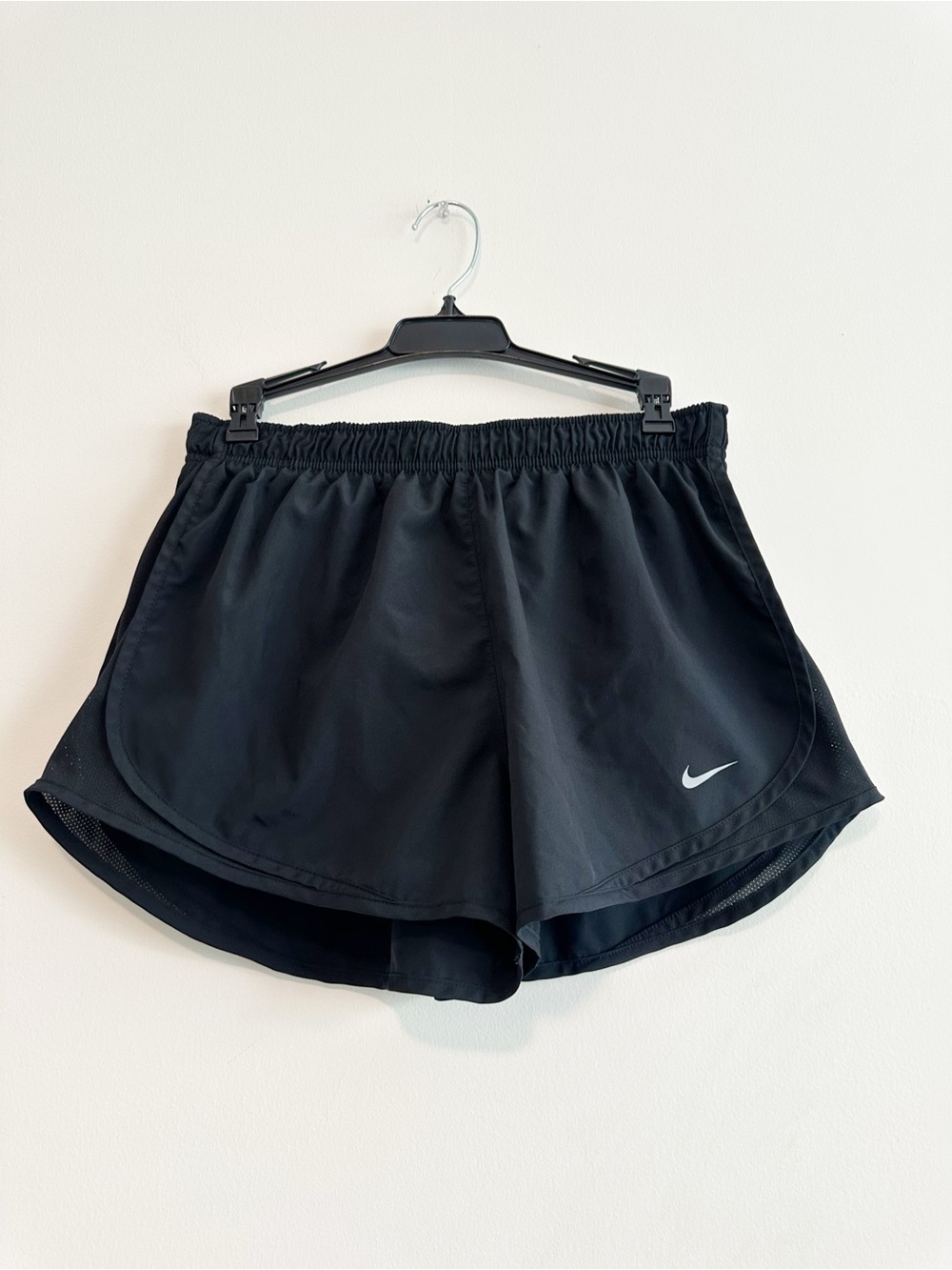 Nike Women's Black Athletic Running Shorts with Reflective Swoosh